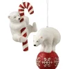 Bethany Lowe TD5062 Polar Bear Fun Ornament 2 Assorted