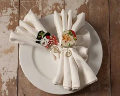 Bethany Lowe TF8606 Retro Xmas Napkin Ring 2 Assorted