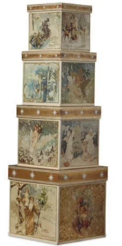 Bethany Lowe TP6194 A Peaceful Xmas Nest Box Set of 4