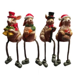 Willow Brooks Secret Christmas Bunny sitting on shelf 4 assorted WB1200