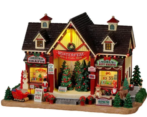 Lemax Winterfest Arts & Crafts Show, With 4.5V Adap